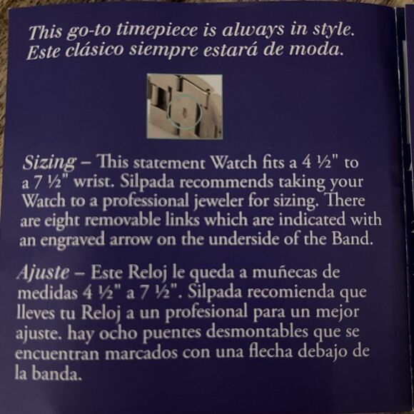 Silpada Finishing Touch Watch Stainless Steel Cubic Zirconia Retired Plus Links - Picture 8 of 10